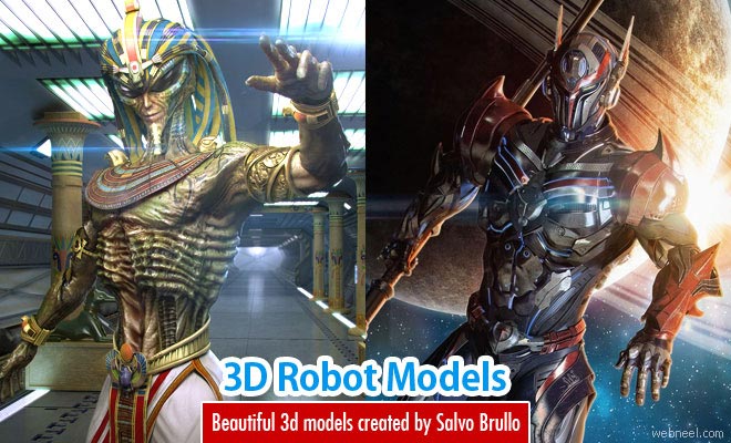 Beautiful 3D Robot Models and Character designs by Salvo Brullo