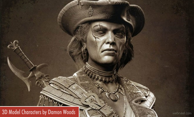 Stunning 3D Models and Character Designs by US Artist Damon Woods