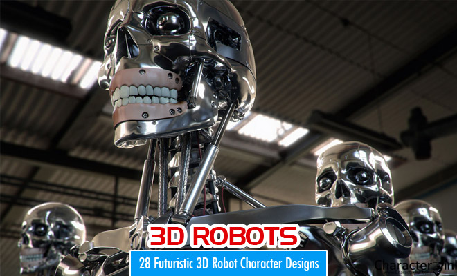 50 Best 3D Robot Character Designs and Futuristic 3D Models