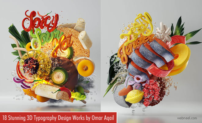 20 Stunning 3D Typography Design Works and Ideas by Omar Aqail