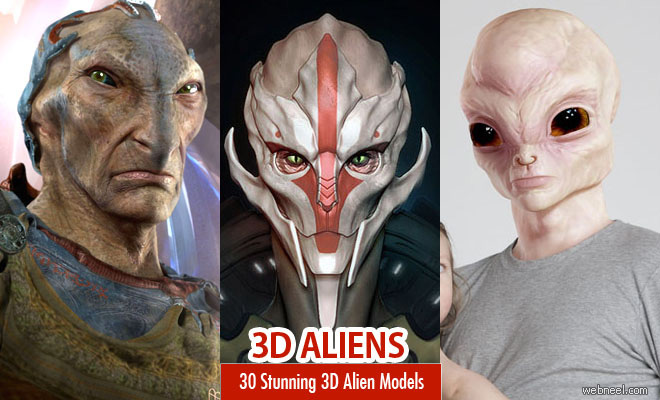 30 Stunning 3D Alien Models and Character design inspiration for you