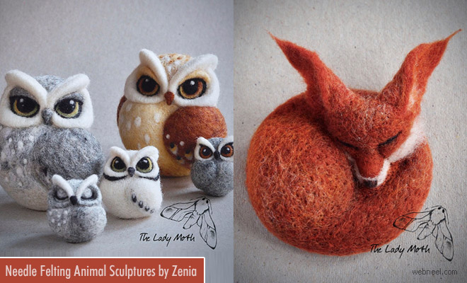 Stunning Needle-Felted and Wet-Felted Animal Sculptures by Zenia