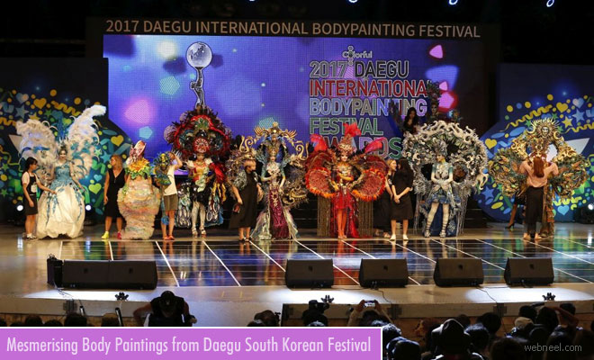 Mesmerizing Body Painting Art works exhibited in Daegu festival in South Korea