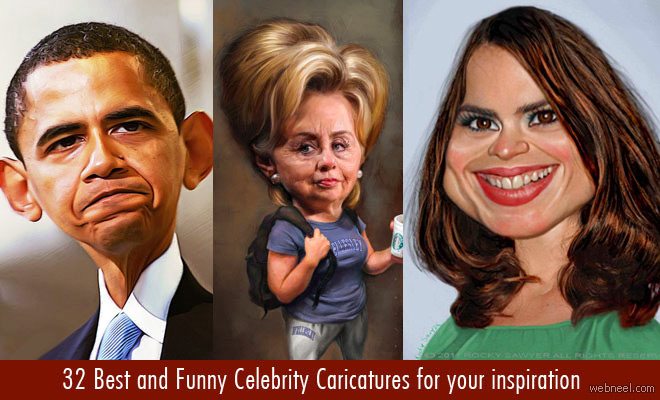 32 Beautiful and Funny Celebrity Caricatures for you