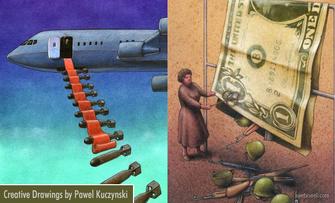 Funny, Satirical, and Creative Drawings by Pawel Kuczynski