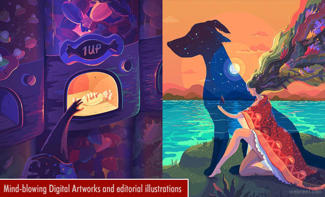 Mind-blowing Digital Art works and editorial illustrations by Lena Vargas Afanasieva