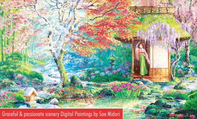 Graceful and Passionate Scenery Digital Paintings by Sae Midori