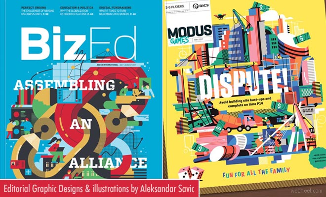 Enticing Editorial Graphic Designs and illustrations of Aleksandar Savic