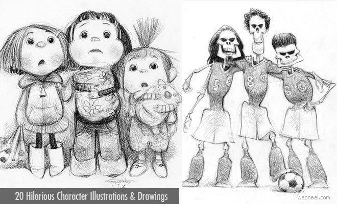 20 Funny Drawings and character illustrations by Carter Goodrich
