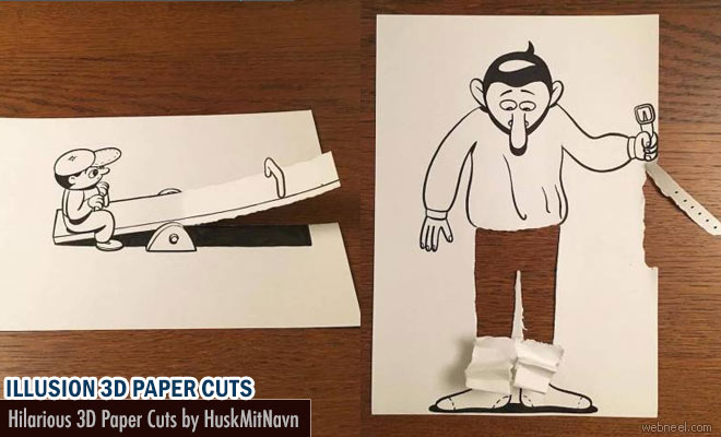 Creative 3D Paper Cut illustrations by HuskMitNavn