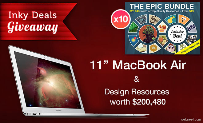 Inky Deals Giveaway: 11-Inch MacBook Air and Design Resources Worth $200,480