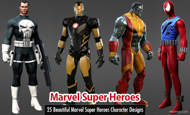 25 Beautiful Marvel Superhero Character Designs and 3D Models