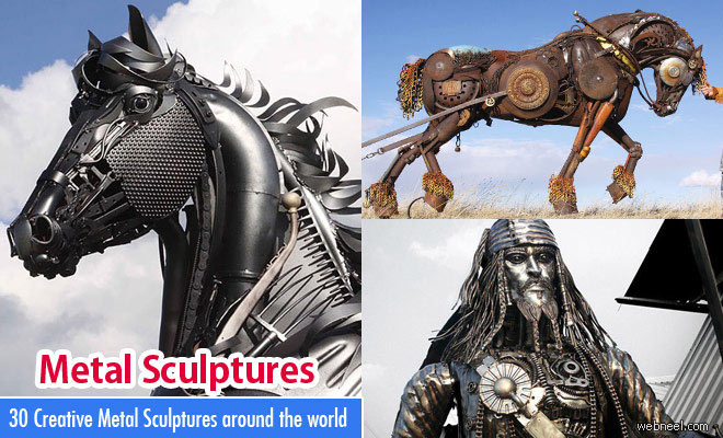 50 Beautiful and Creative Metal Sculptures and Metal Wall Sculptures