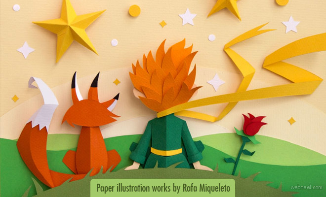 Fascinated Paper illustration project inspired by the movie Little Prince by Rafa Miqueleto