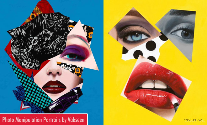 Vibrant and Eye-Popping Photo Collage Portraits by Vakseen