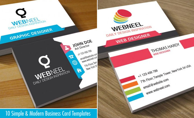 10 Simple and Modern Business Card Templates - Free Download