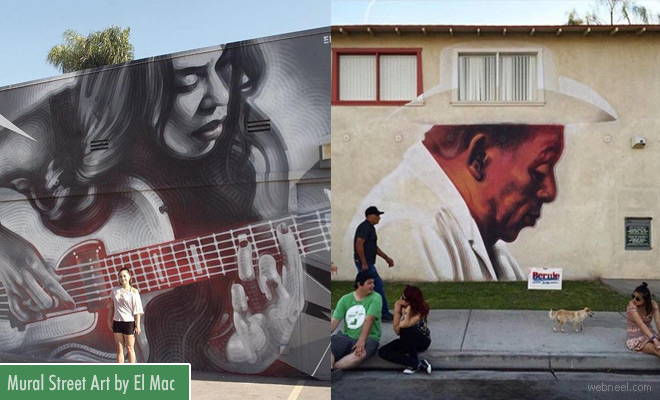 Large-Scale Mural Street Artworks by Los Angeles Artist El Mac