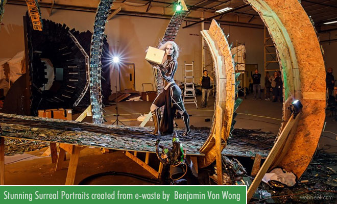 Stunning Surreal Portraits created from e-waste by Photographer Benjamin Von Wong
