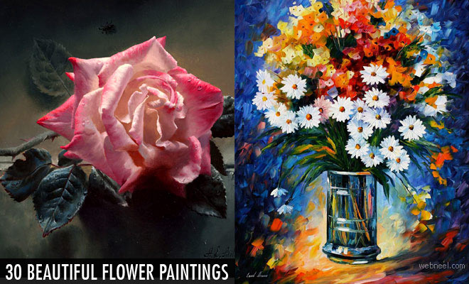 40 Beautiful and Realistic Flower Paintings for your inspiration