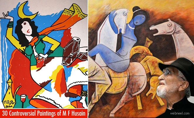 30 Controversial M. F. Husain Paintings - Most Famous Indian Artist