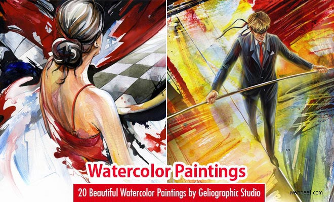 20 Beautiful Watercolor Paintings by Geliographic Studio