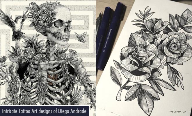 Intricate Tattoo Art Designs of German Illustrator Diego Andrade