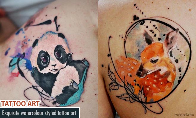 Aleksandra Katsans Exquisite watercolor styled Tattoo Art ideas