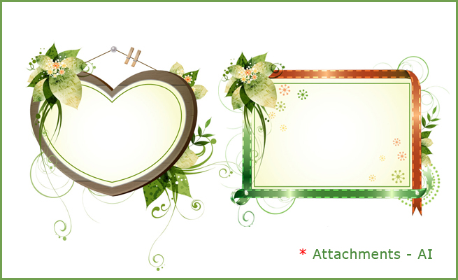 Decorative Leaf Frames with an Editable AI Vector File Attached