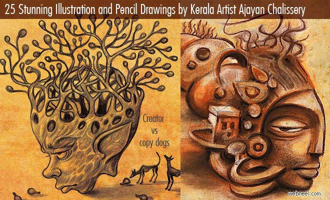 25 Stunning Illustrations and Pencil Drawings by Kerala Artist Ajayan Chalissery