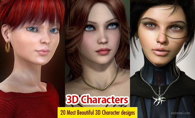 20 Most Beautiful and Stunning 3D Character Designs and Illustrations
