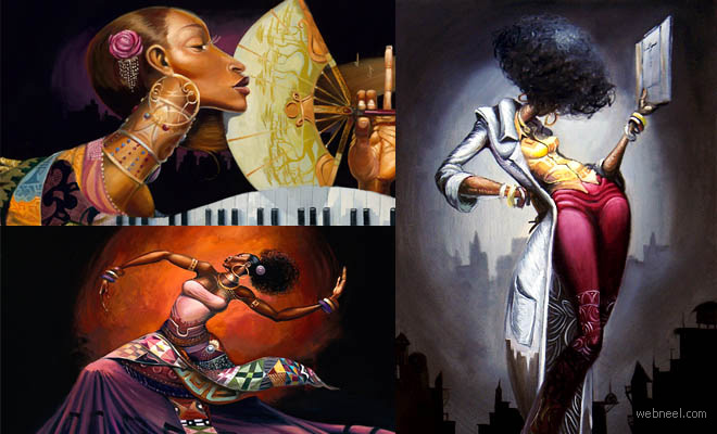 30 Stunning Paintings and Illustrations of Black Women by Frank Morrison