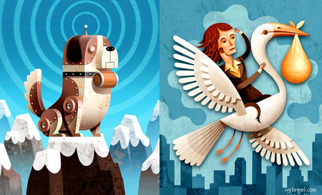 25 Creative and Awesome Editorial Illustrations by Jon Reinfurt