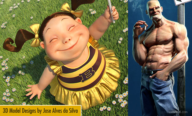 20 Beautiful 3D Character Designs and Models by Jose Alves da Silva