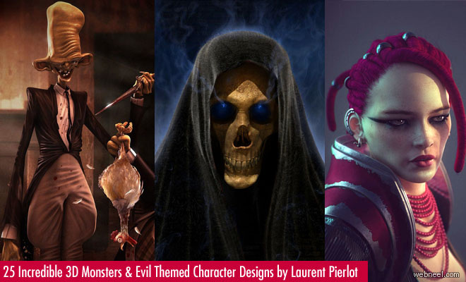30 Incredible Monsters and Evil themed 3D Model Designs by Laurent Pierlot