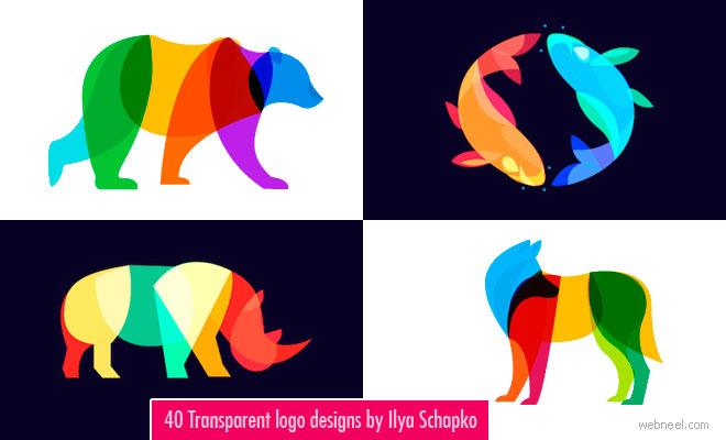 40 Transparent and Blend mode Logo designs by Ilya Schapko - 2