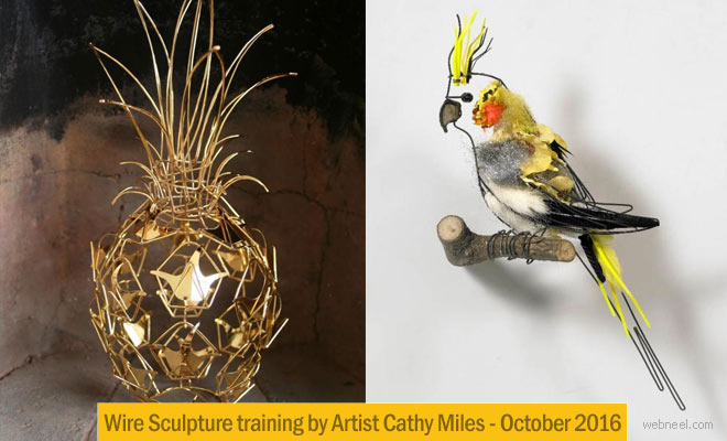 Wire Sculpture Training by London Artist Cathy Miles - Oct 2016