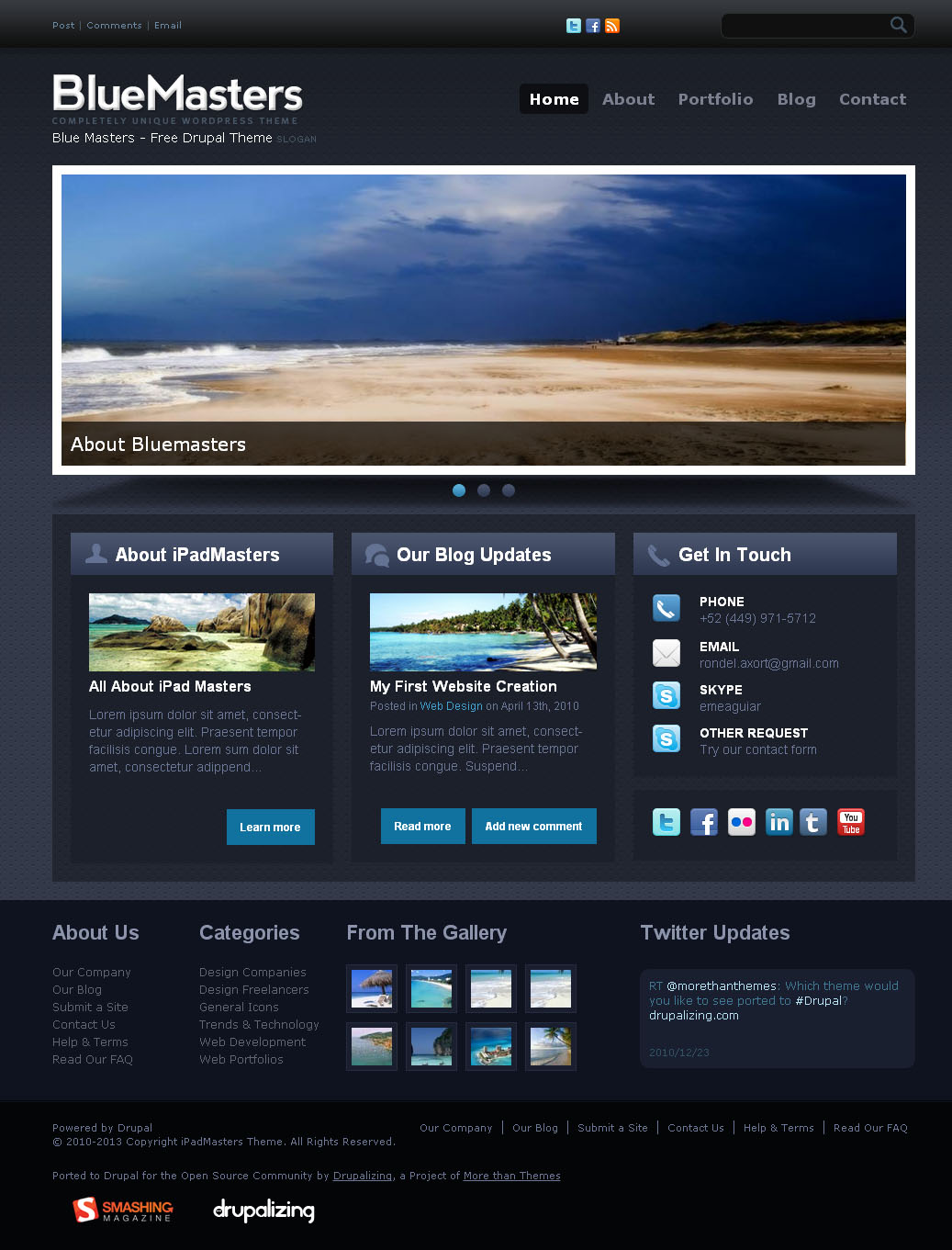 BlueMasters - Free Drupal Theme