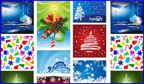 Christmas Greeting card vector template EPS