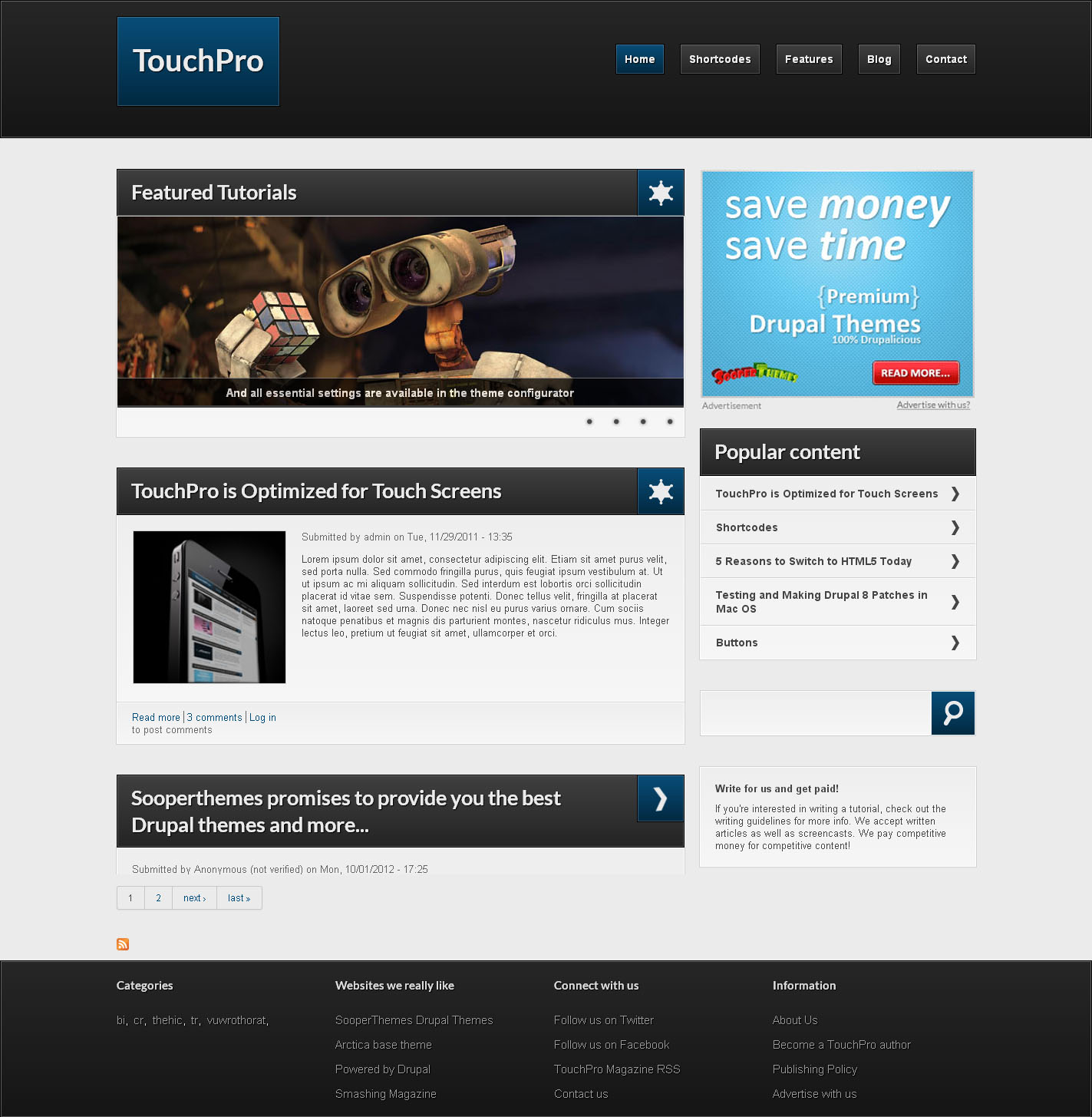 TouchPro - Free Drupal Theme