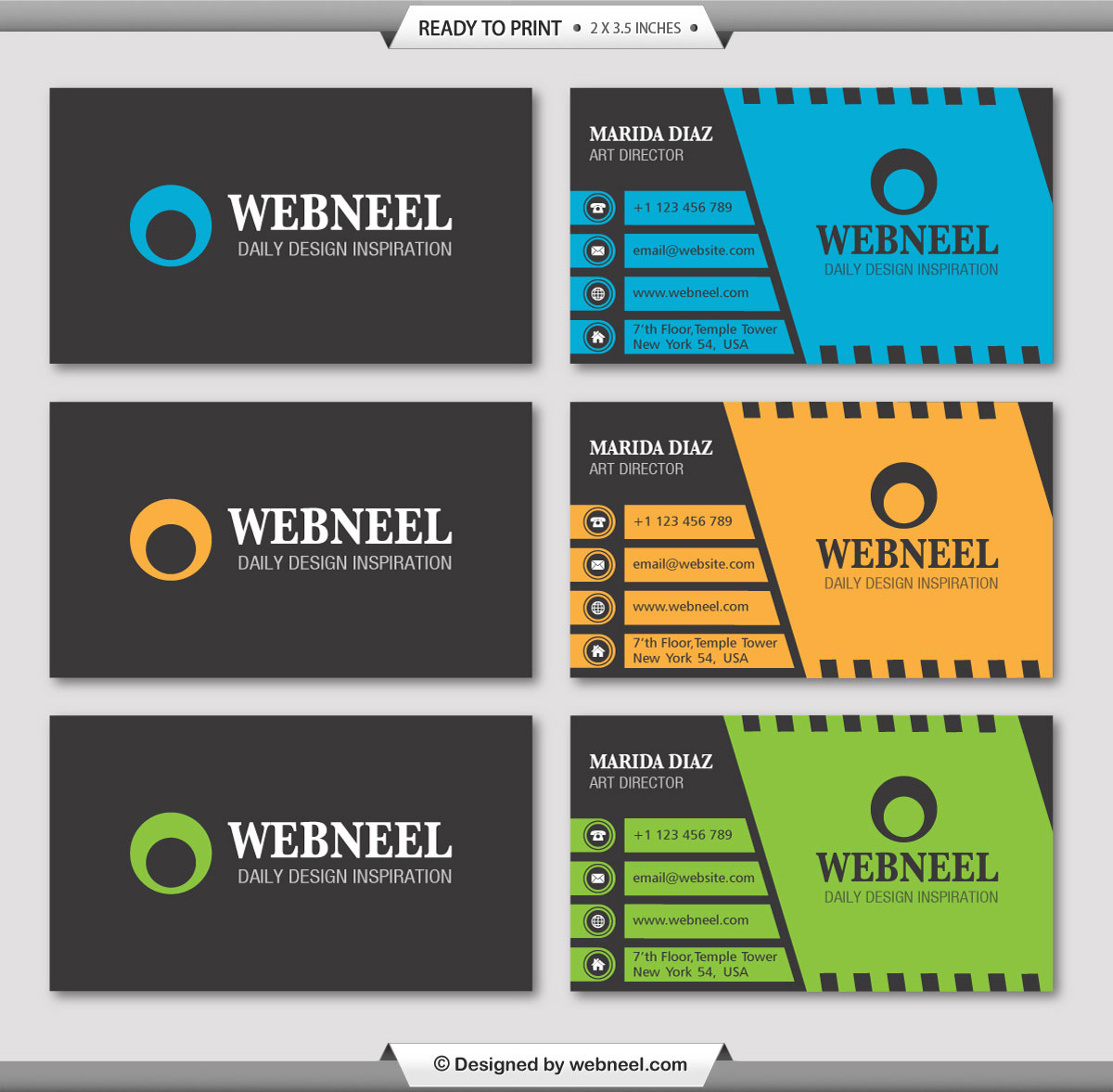 34 Dark business card template - free download