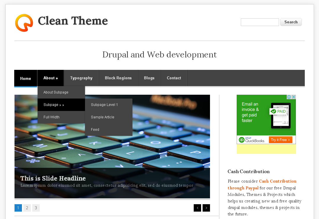 Clean Theme - Free Drupal Theme