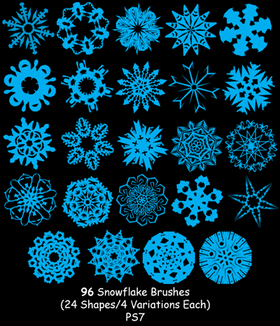 96 Snow Flake Brushes