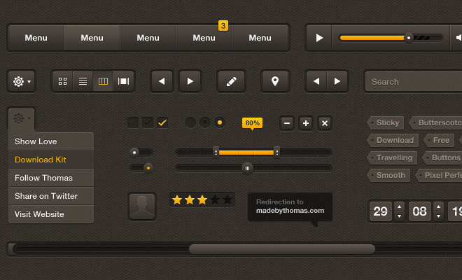 Butterscotch UI Kit PSD 