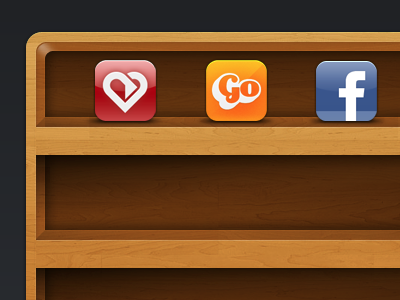 Shelf PSD with icons
