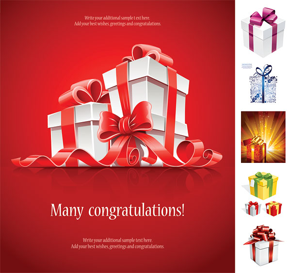 Beautiful gift box vector material