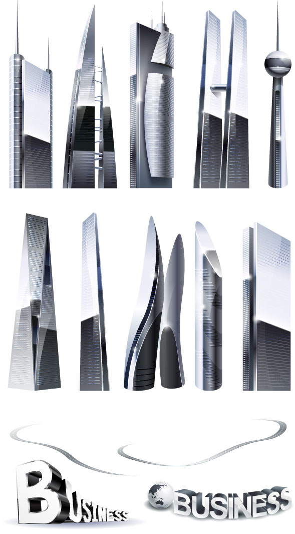 Vector Building - Skyscrapers with AI file