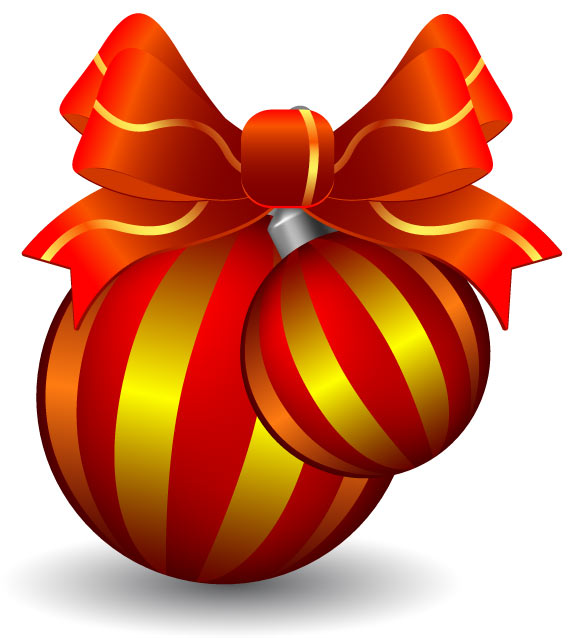 Christmas Balls Ribbon - Vector EPS