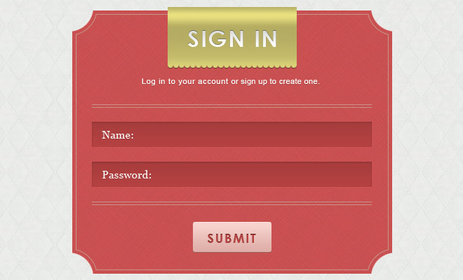 Classic Login Form PSD