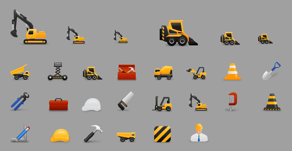 Construction icon set