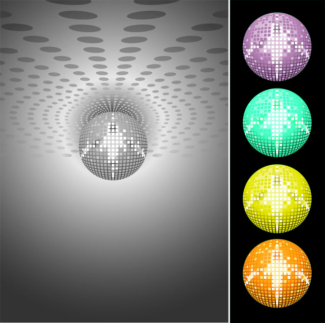 Glitter disco mirror ball-silver